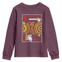 No Kings in America Youth Sweatshirt Resist Protest Playing Card - Wonder Print Shop