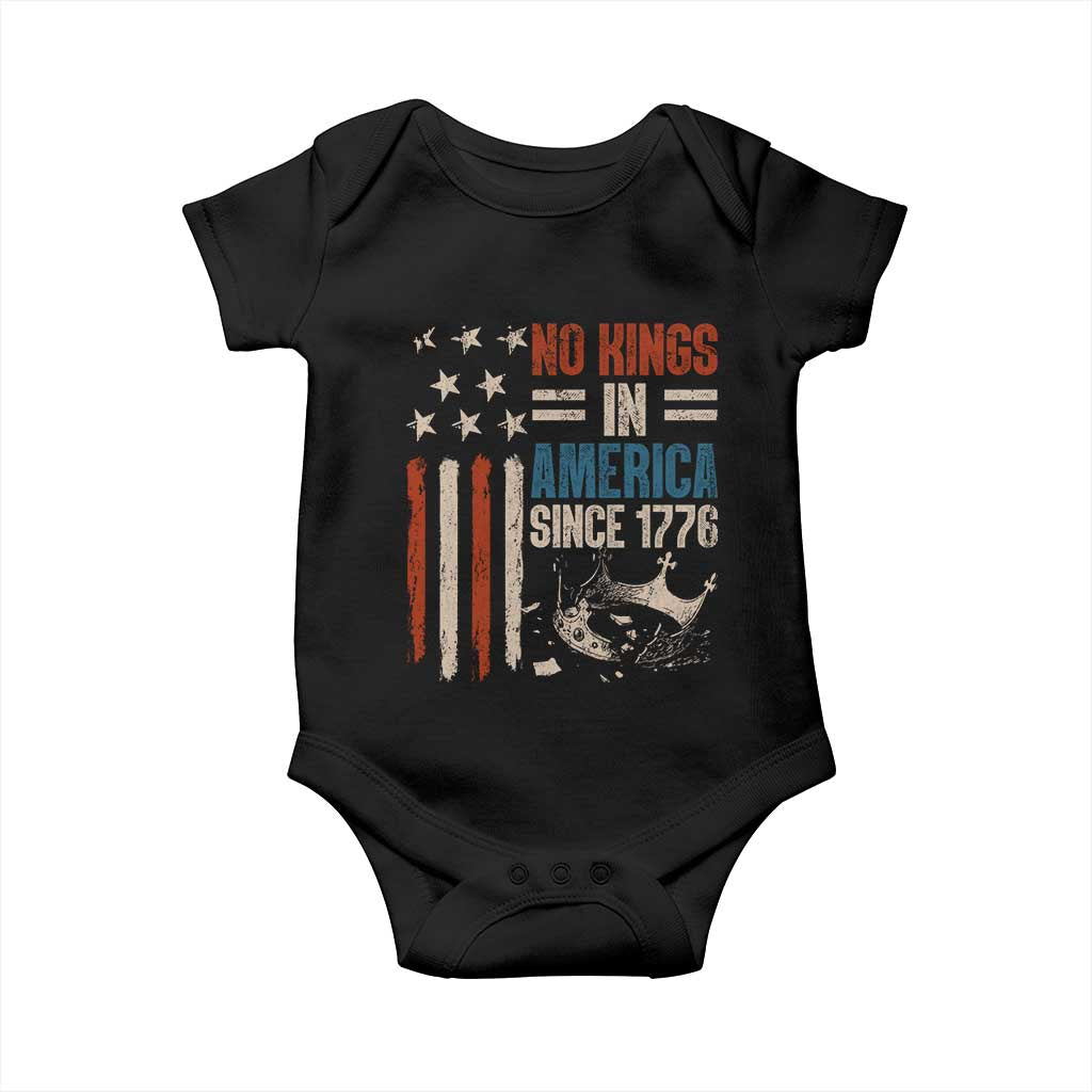 No Kings in America Baby Onesie Since 1776 Social Justice American Flag - Wonder Print Shop