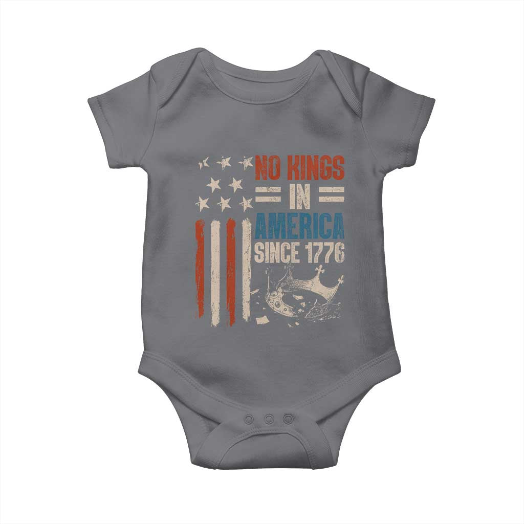 No Kings in America Baby Onesie Since 1776 Social Justice American Flag - Wonder Print Shop