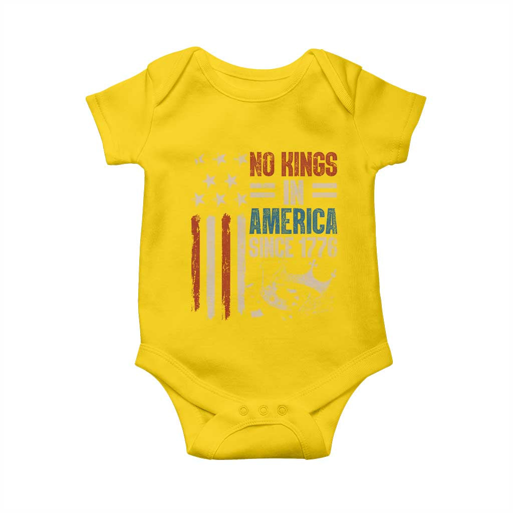 No Kings in America Baby Onesie Since 1776 Social Justice American Flag - Wonder Print Shop