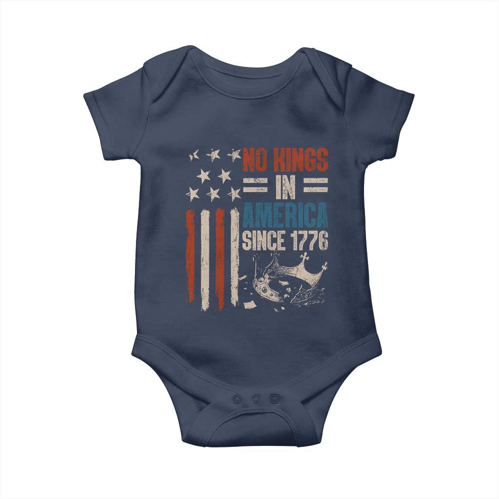 No Kings in America Baby Onesie Since 1776 Social Justice American Flag - Wonder Print Shop