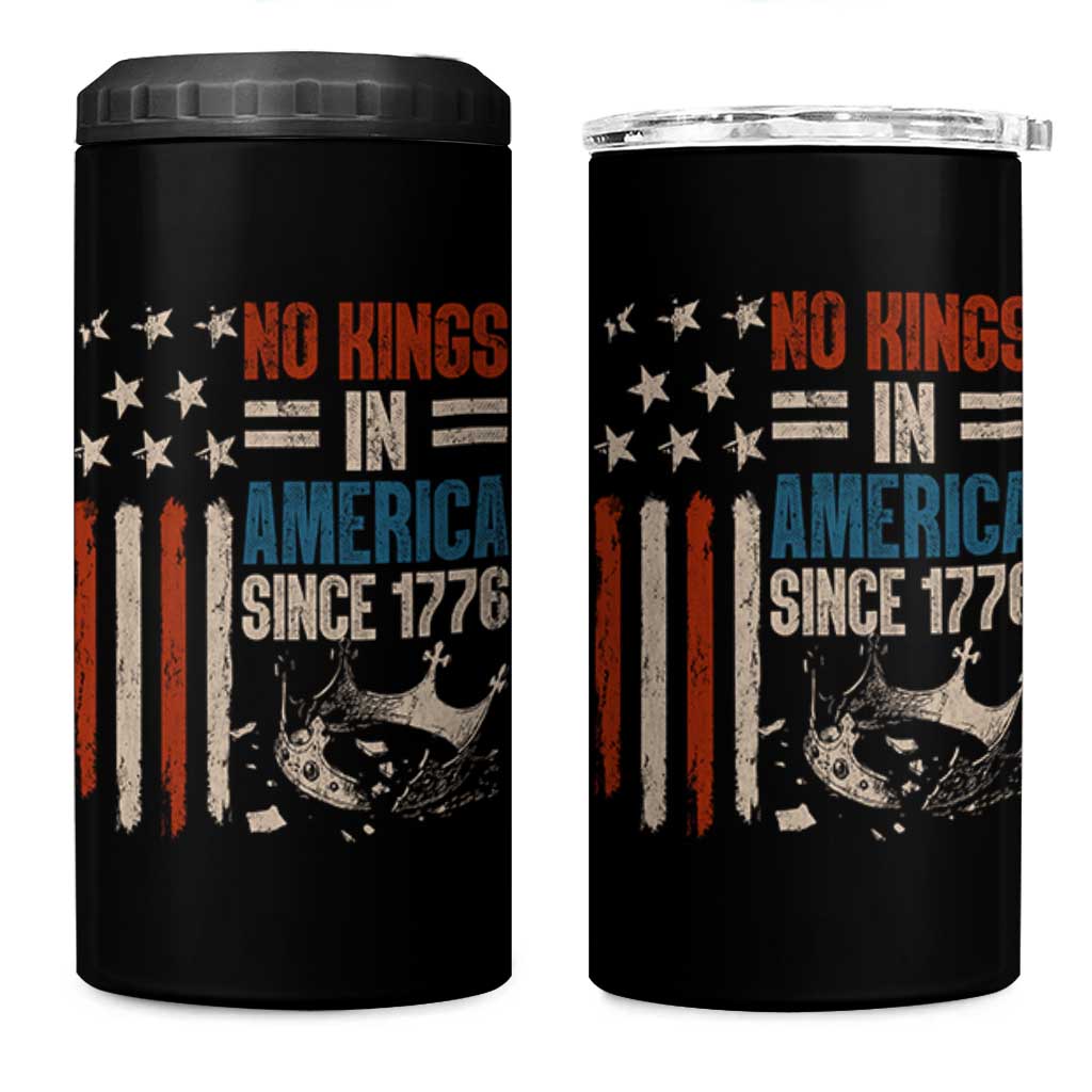 No Kings in America 4 in 1 Can Cooler Tumbler Since 1776 Social Justice American Flag - Wonder Print Shop