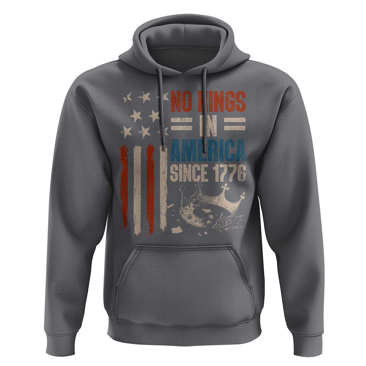No Kings in America Hoodie Since 1776 Social Justice American Flag - Wonder Print Shop