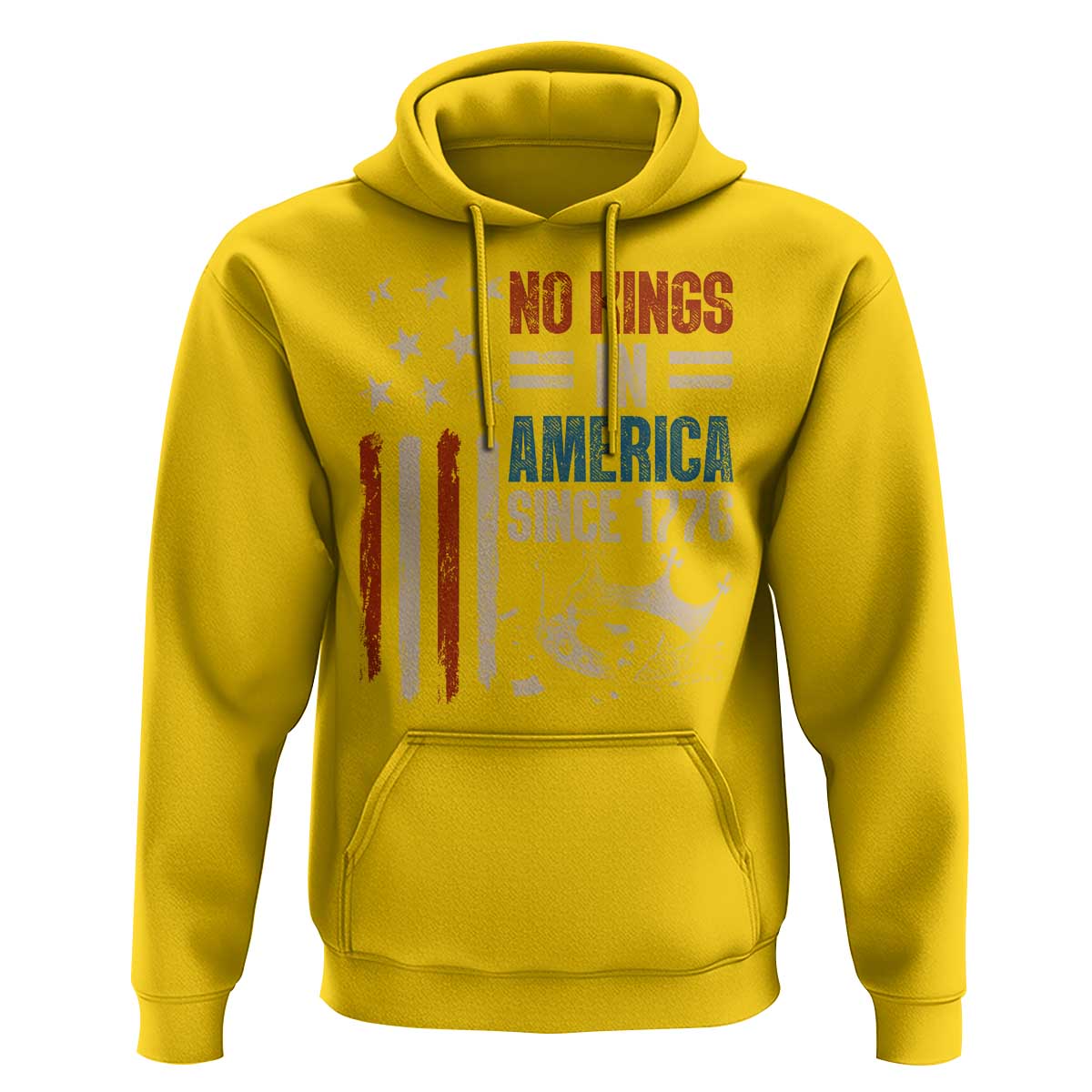 No Kings in America Hoodie Since 1776 Social Justice American Flag - Wonder Print Shop