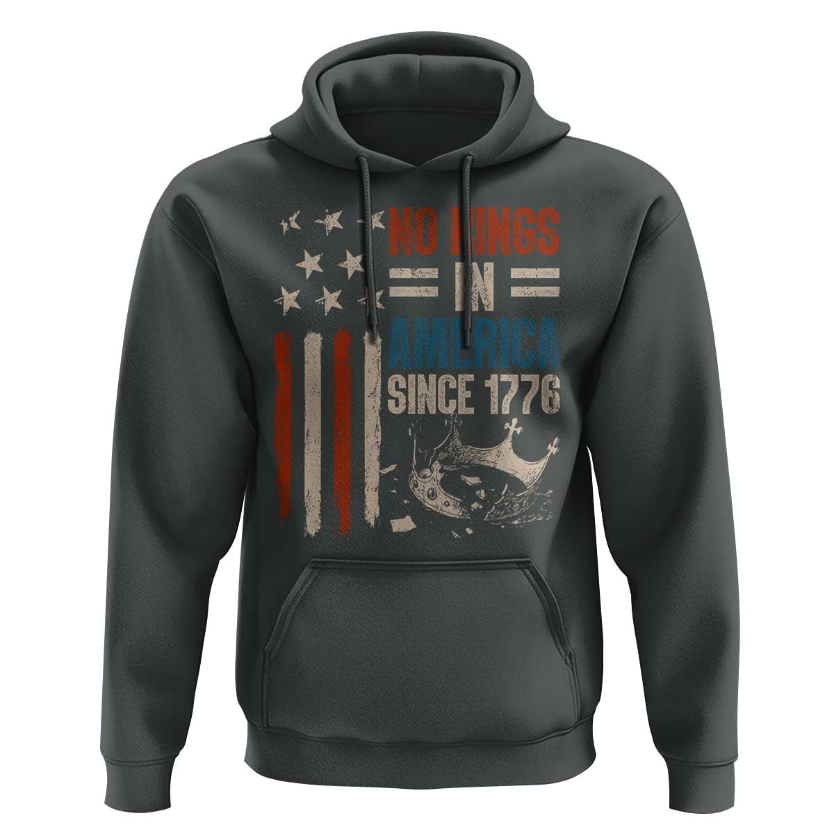 No Kings in America Hoodie Since 1776 Social Justice American Flag - Wonder Print Shop