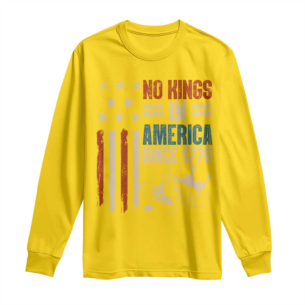 No Kings in America Long Sleeve Shirt Since 1776 Social Justice American Flag - Wonder Print Shop