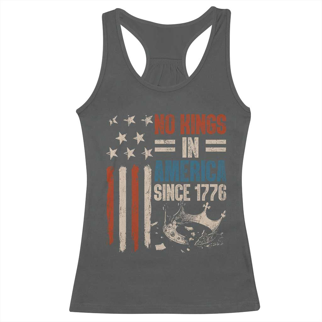 No Kings in America Racerback Tank Top Since 1776 Social Justice American Flag - Wonder Print Shop