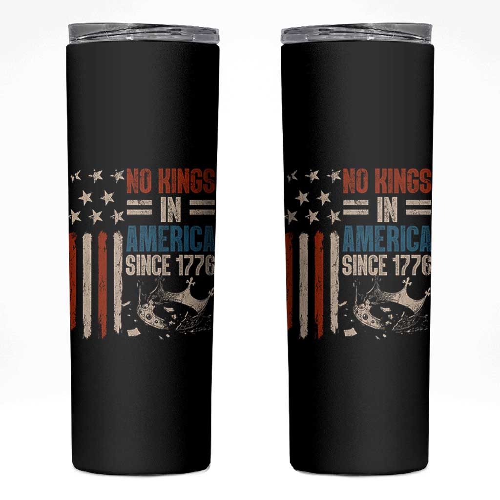 No Kings in America Skinny Tumbler Since 1776 Social Justice American Flag - Wonder Print Shop