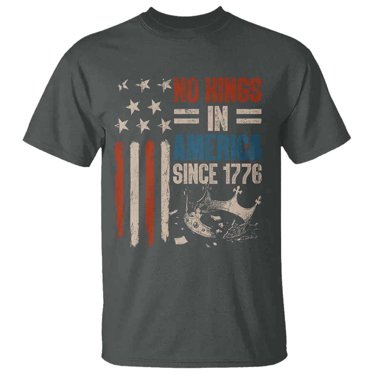 No Kings in America T Shirt Since 1776 Social Justice American Flag - Wonder Print Shop