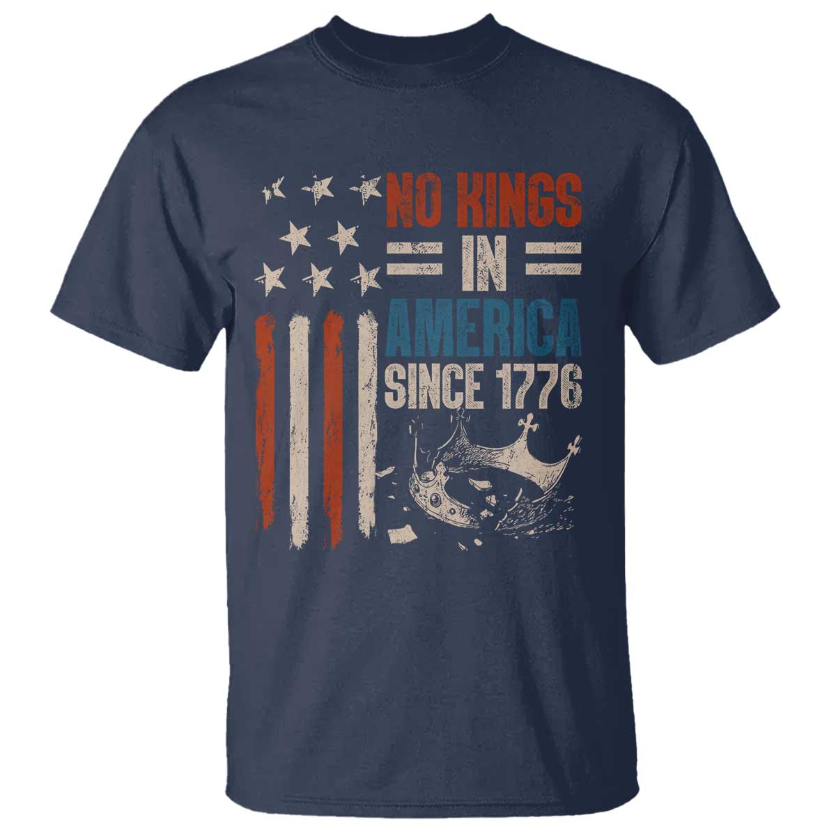 No Kings in America T Shirt Since 1776 Social Justice American Flag - Wonder Print Shop
