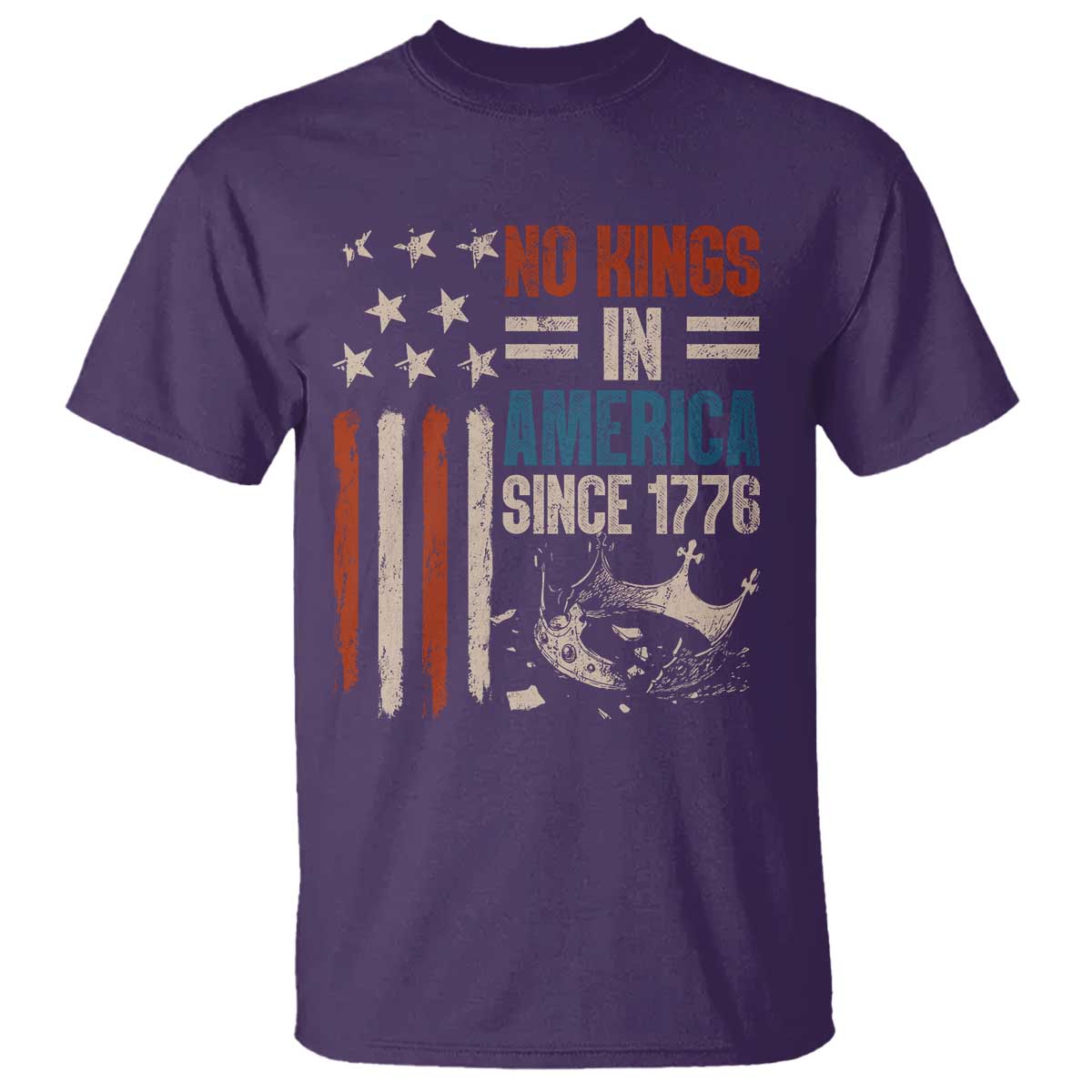 No Kings in America T Shirt Since 1776 Social Justice American Flag - Wonder Print Shop