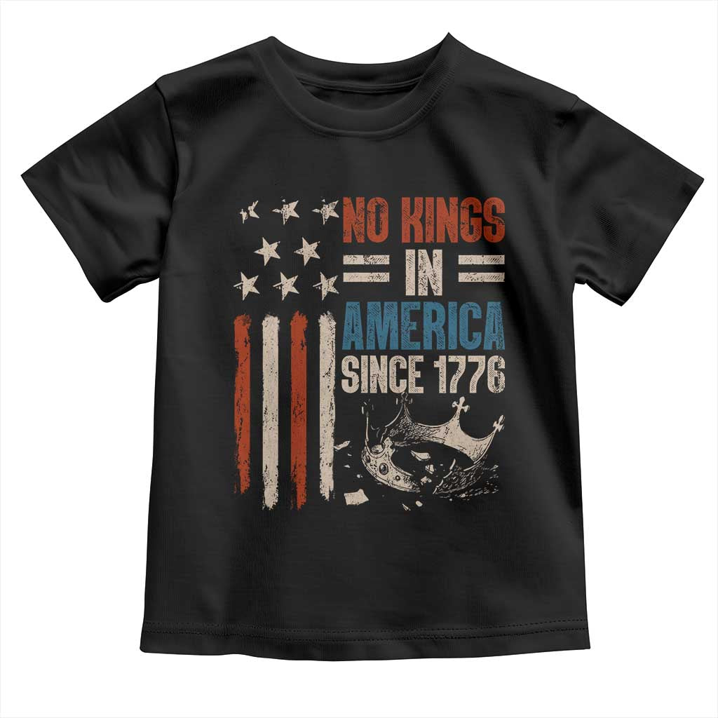 No Kings in America Toddler T Shirt Since 1776 Social Justice American Flag - Wonder Print Shop
