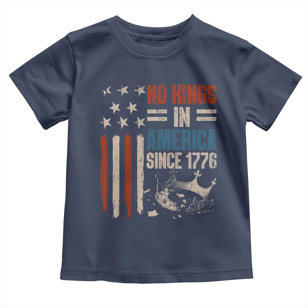 No Kings in America Toddler T Shirt Since 1776 Social Justice American Flag - Wonder Print Shop