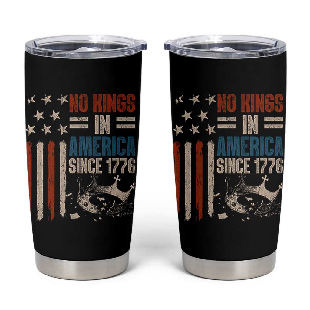 No Kings in America Tumbler Cup Since 1776 Social Justice American Flag - Wonder Print Shop