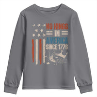 No Kings in America Youth Sweatshirt Since 1776 Social Justice American Flag - Wonder Print Shop