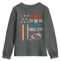 No Kings in America Youth Sweatshirt Since 1776 Social Justice American Flag - Wonder Print Shop