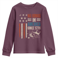 No Kings in America Youth Sweatshirt Since 1776 Social Justice American Flag - Wonder Print Shop