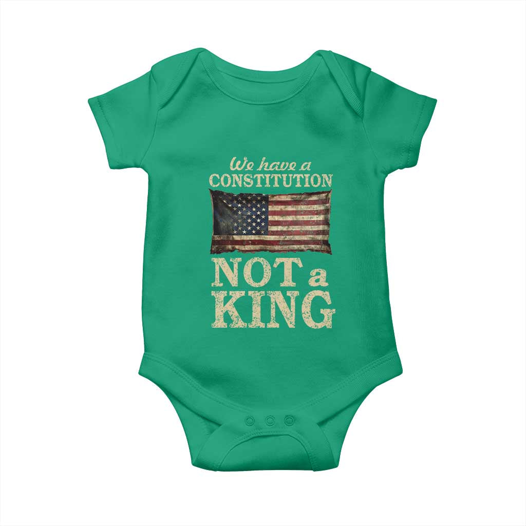 We Have A Constitution Not A King Baby Onesie Retro Social Justice American Flag - Wonder Print Shop