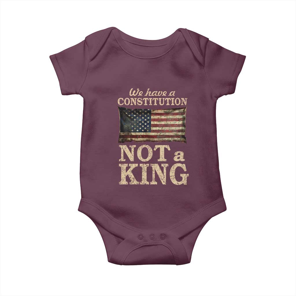 We Have A Constitution Not A King Baby Onesie Retro Social Justice American Flag - Wonder Print Shop