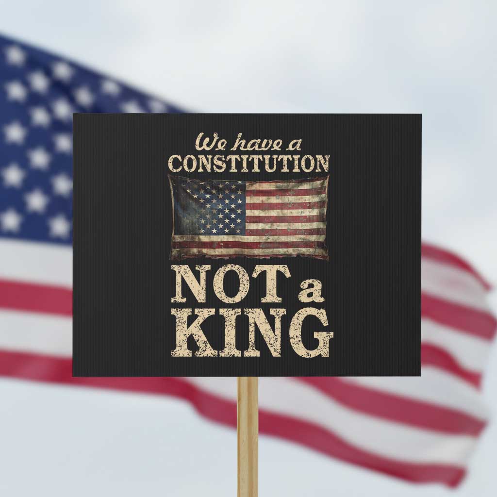 We Have A Constitution Not A King Protest Sign Retro Social Justice American Flag - Wonder Print Shop