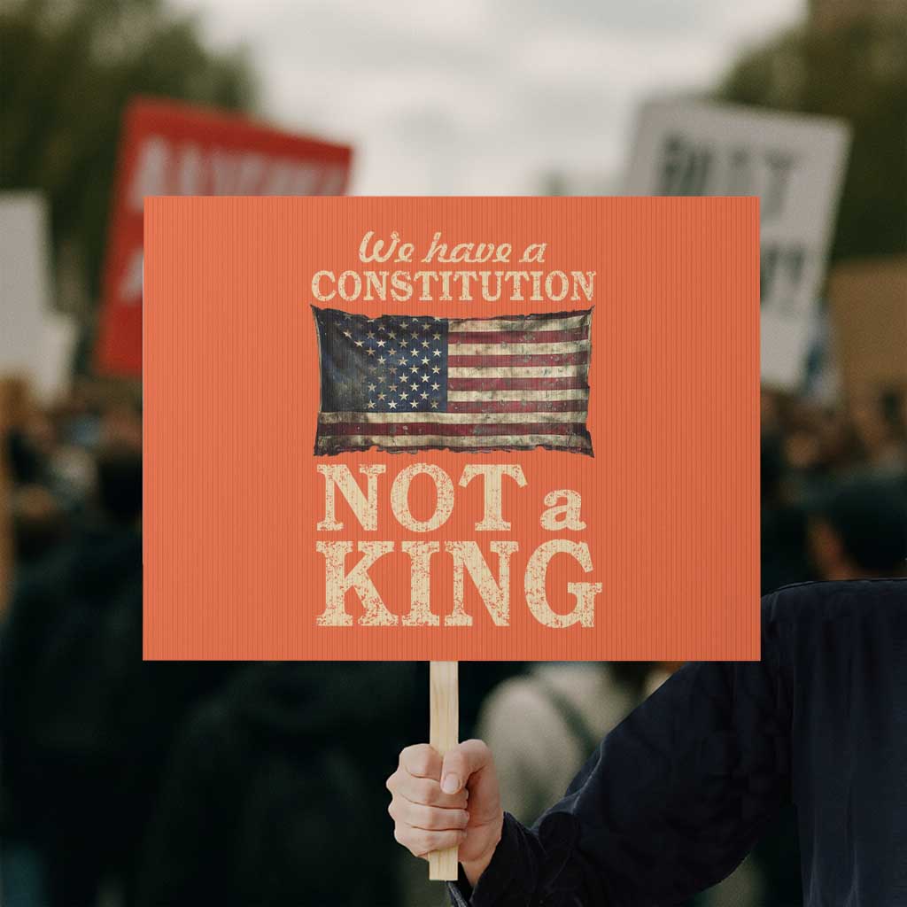 We Have A Constitution Not A King Protest Sign Retro Social Justice American Flag - Wonder Print Shop