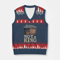 We Have A Constitution Not A King V-Neck Knit Sweater Vest Retro Social Justice American Flag - Wonder Print Shop