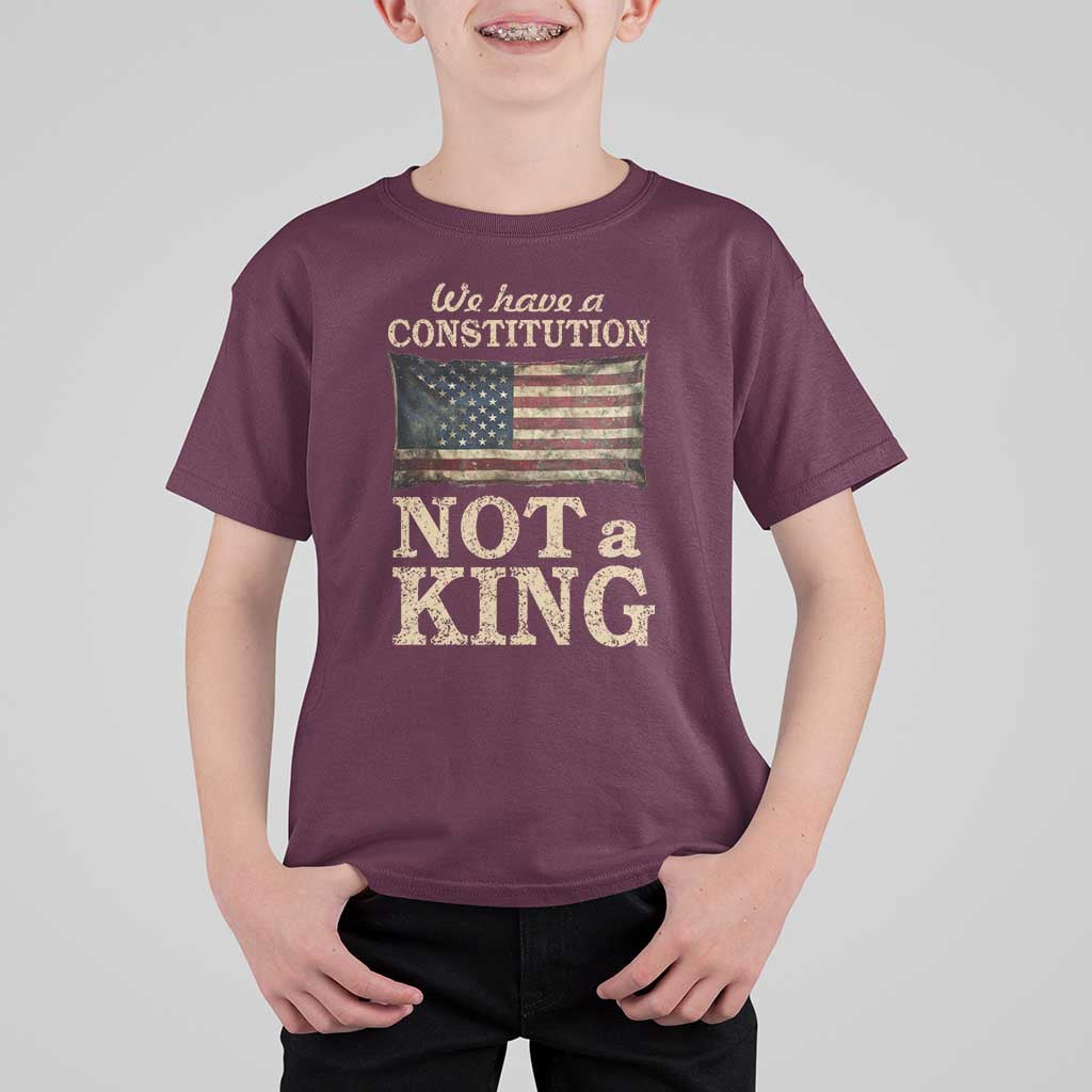 We Have A Constitution Not A King T Shirt For Kid Retro Social Justice American Flag - Wonder Print Shop