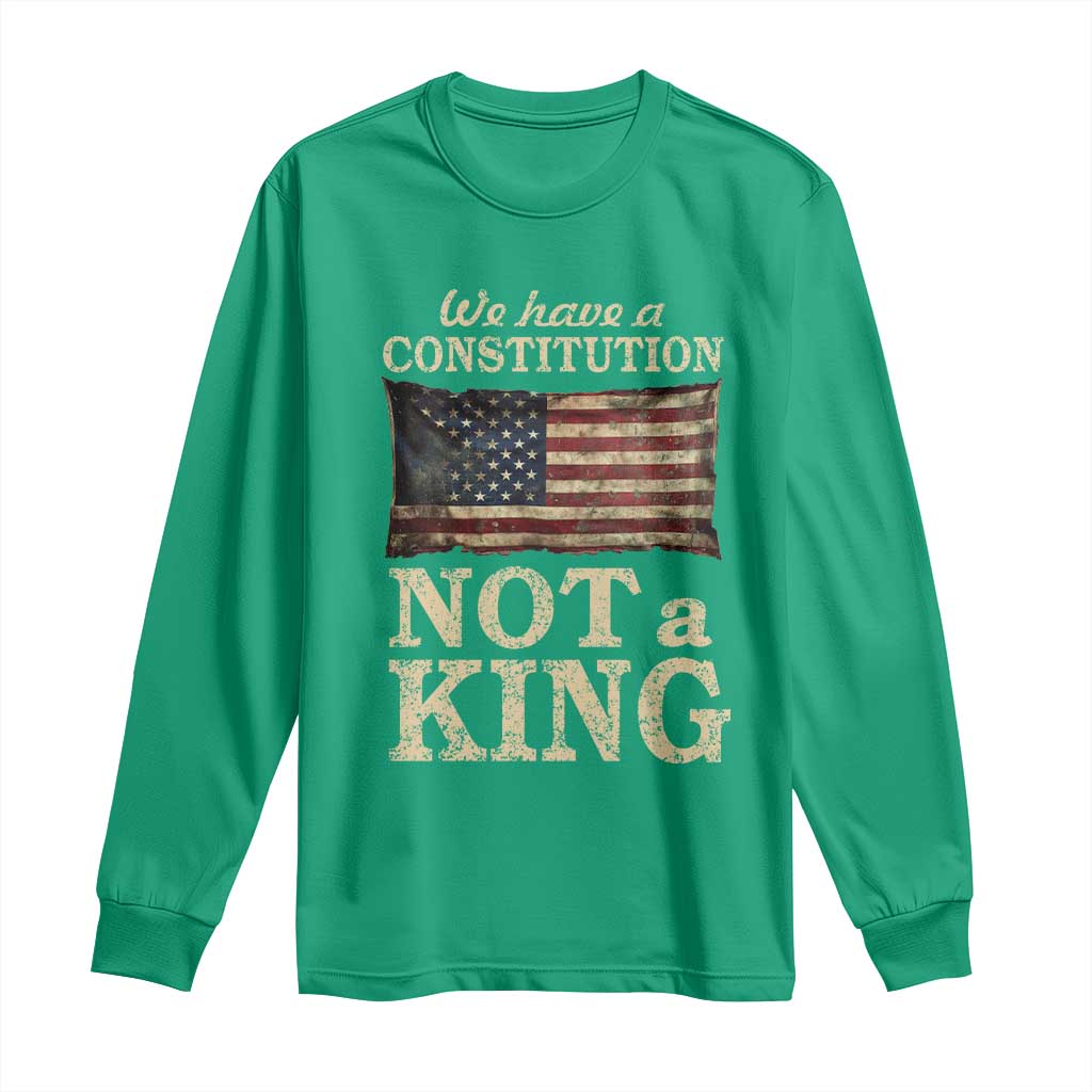 We Have A Constitution Not A King Long Sleeve Shirt Retro Social Justice American Flag - Wonder Print Shop