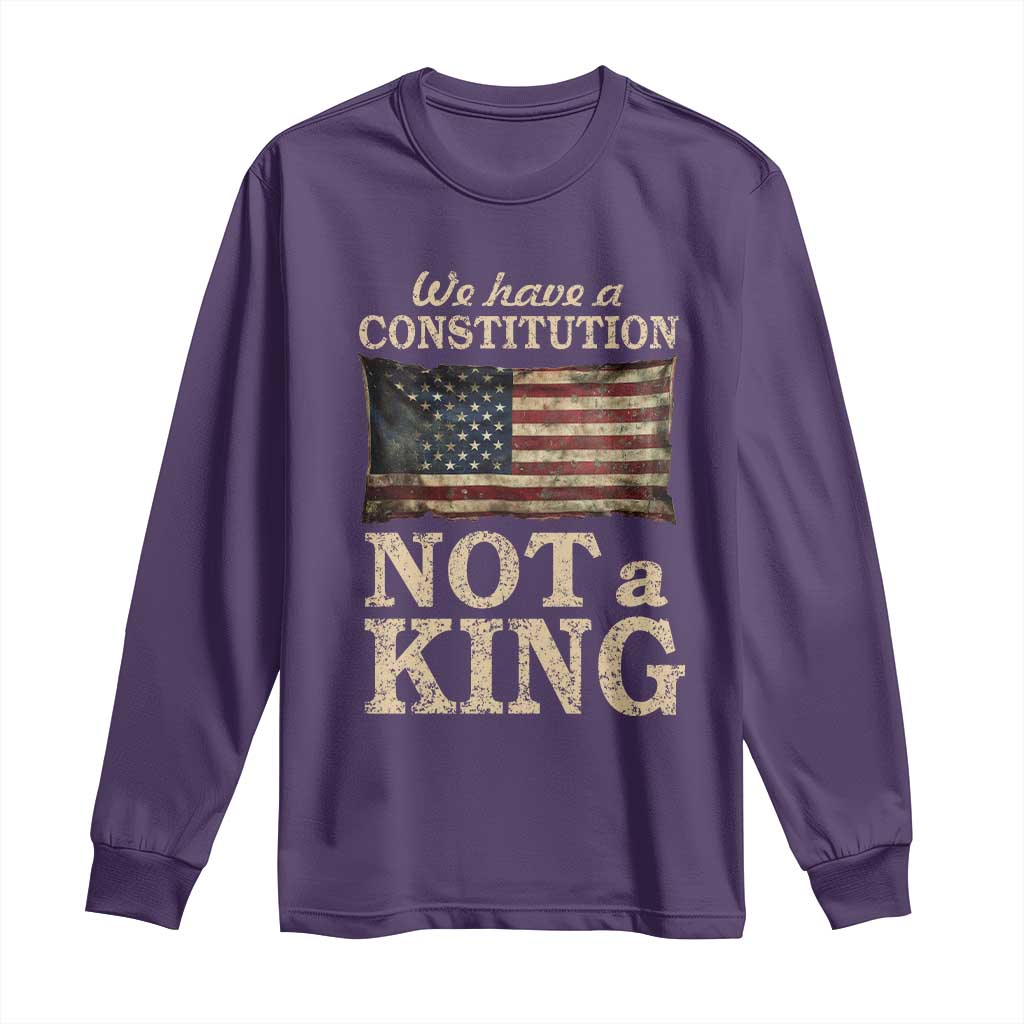 We Have A Constitution Not A King Long Sleeve Shirt Retro Social Justice American Flag - Wonder Print Shop