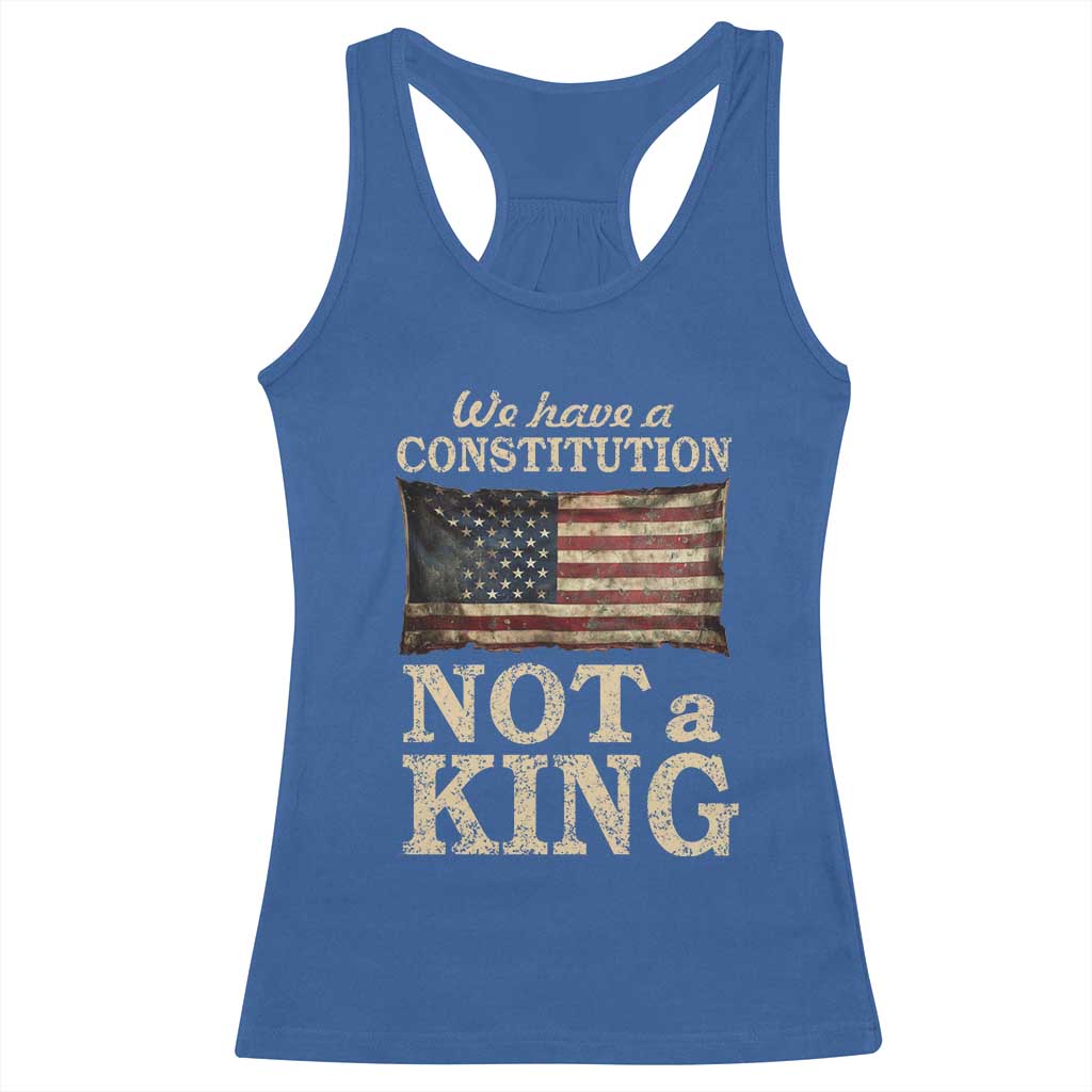 We Have A Constitution Not A King Racerback Tank Top Retro Social Justice American Flag - Wonder Print Shop