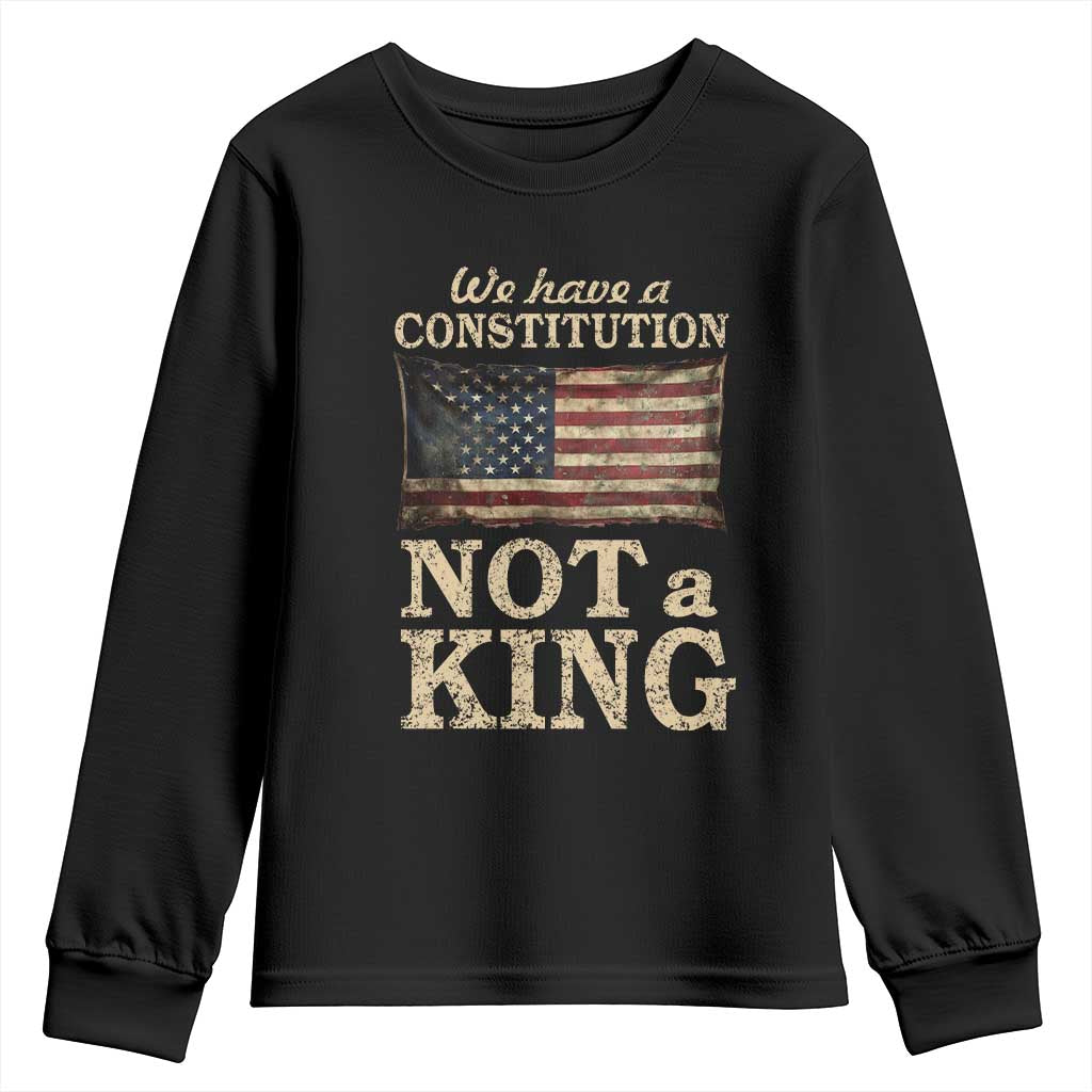 We Have A Constitution Not A King Youth Sweatshirt Retro Social Justice American Flag - Wonder Print Shop
