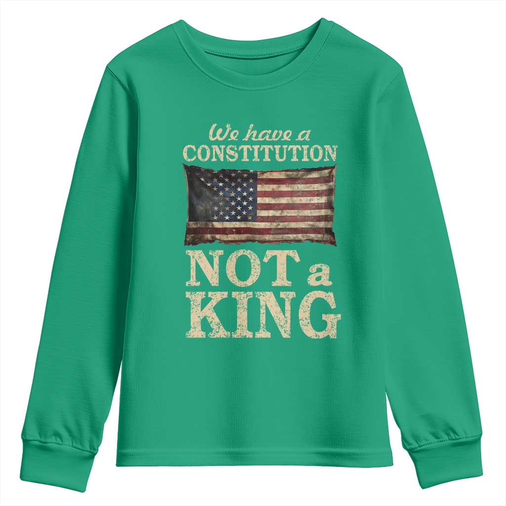 We Have A Constitution Not A King Youth Sweatshirt Retro Social Justice American Flag - Wonder Print Shop