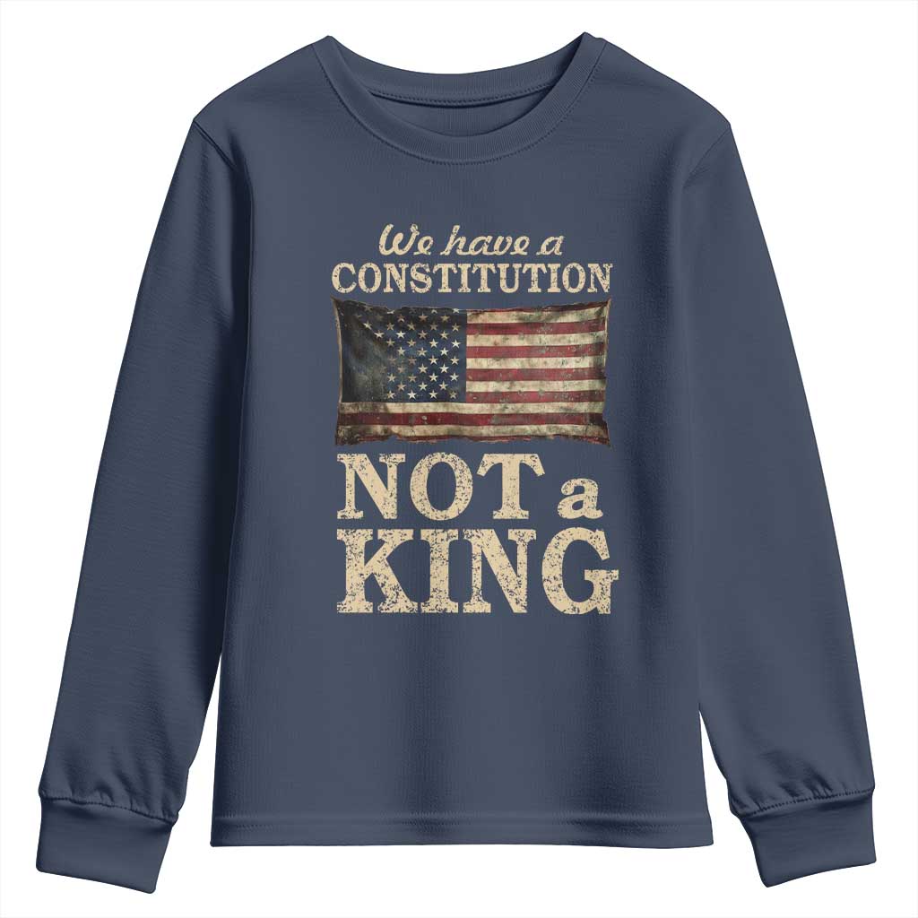We Have A Constitution Not A King Youth Sweatshirt Retro Social Justice American Flag - Wonder Print Shop