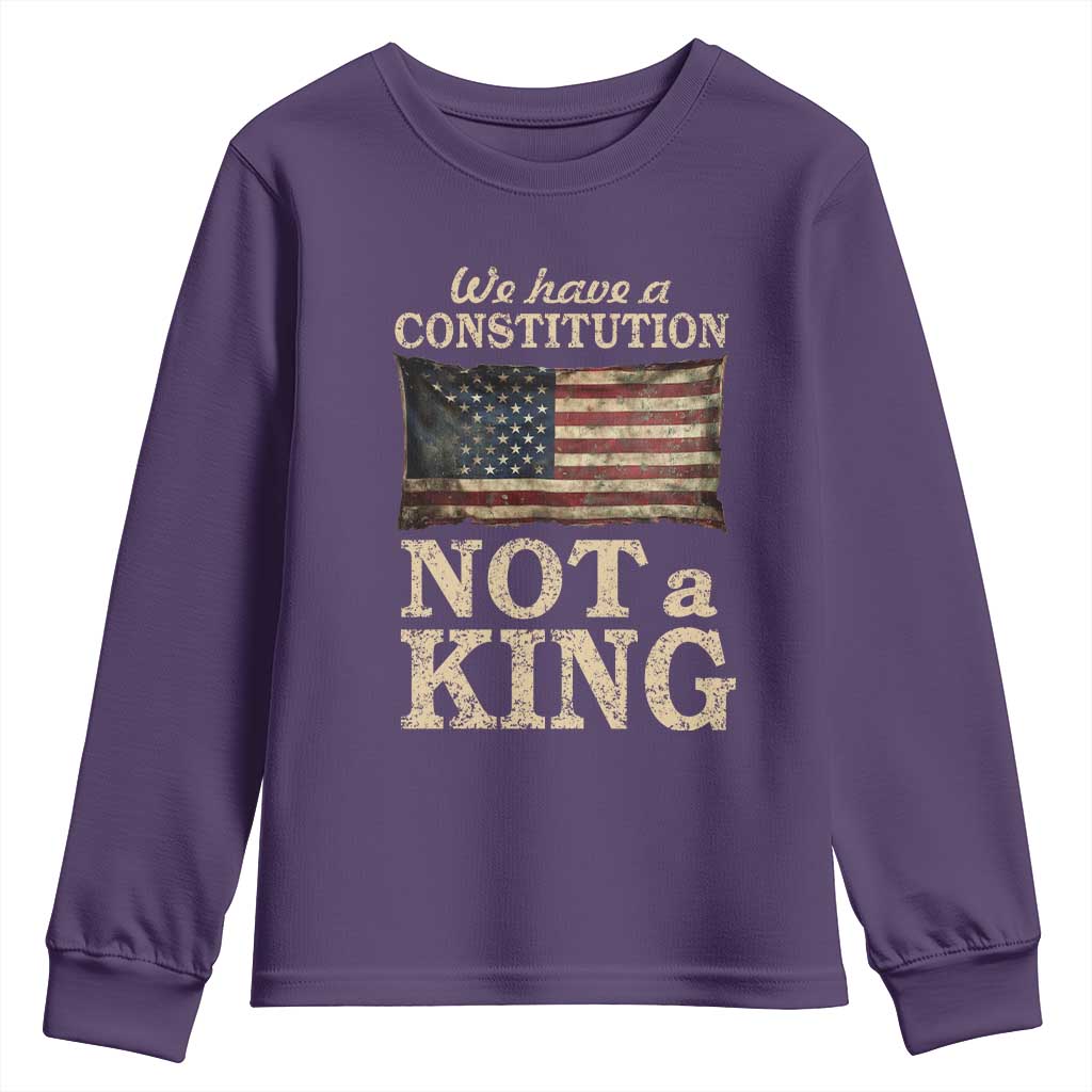 We Have A Constitution Not A King Youth Sweatshirt Retro Social Justice American Flag - Wonder Print Shop