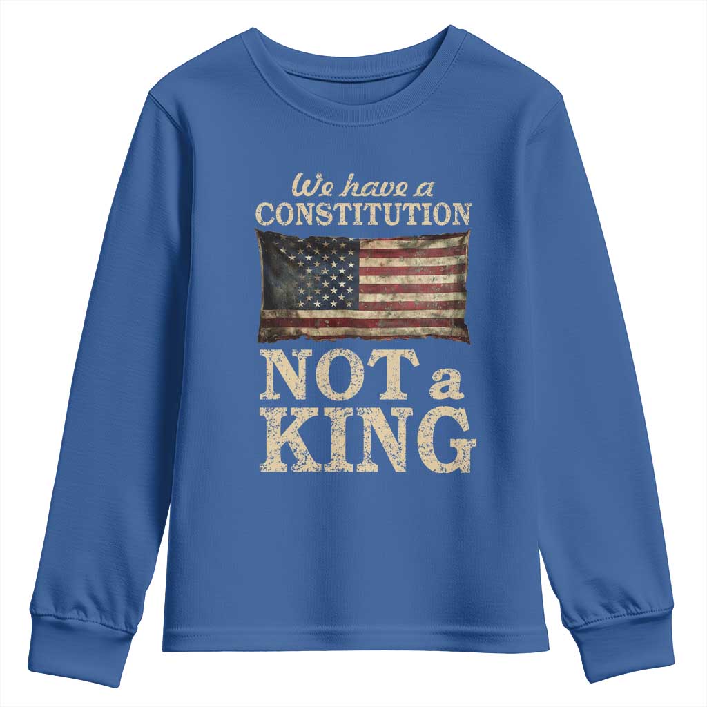 We Have A Constitution Not A King Youth Sweatshirt Retro Social Justice American Flag - Wonder Print Shop