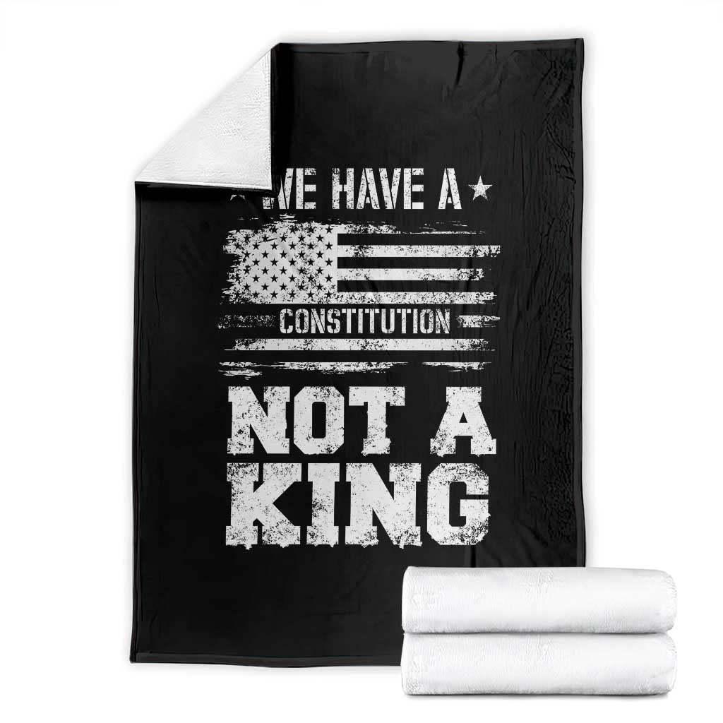 No Kings in America Throw Blanket We Have A Constitution Not A King Resist US Flag - Wonder Print Shop
