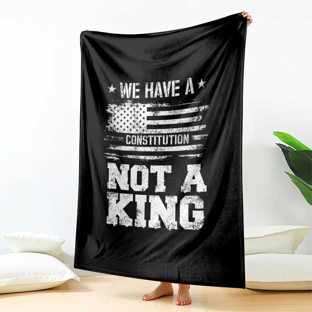No Kings in America Throw Blanket We Have A Constitution Not A King Resist US Flag - Wonder Print Shop