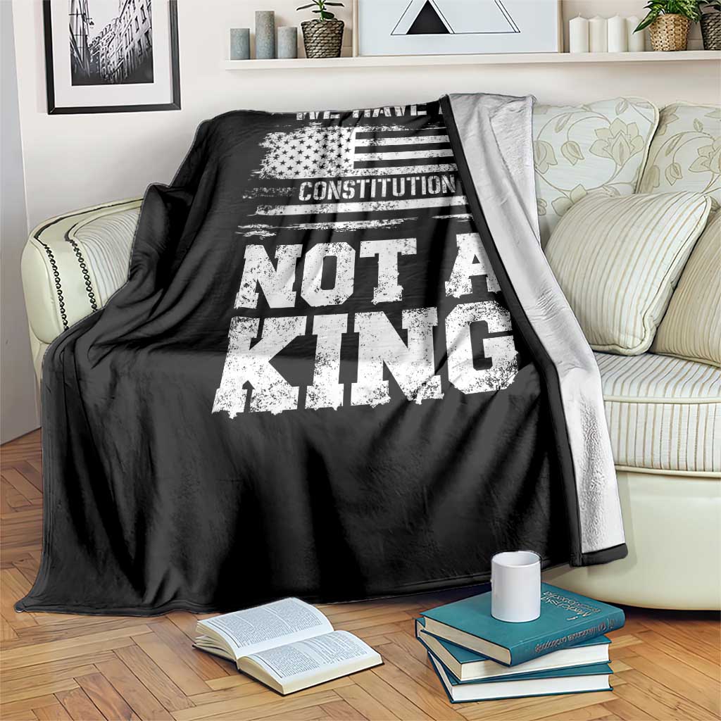 No Kings in America Throw Blanket We Have A Constitution Not A King Resist US Flag - Wonder Print Shop