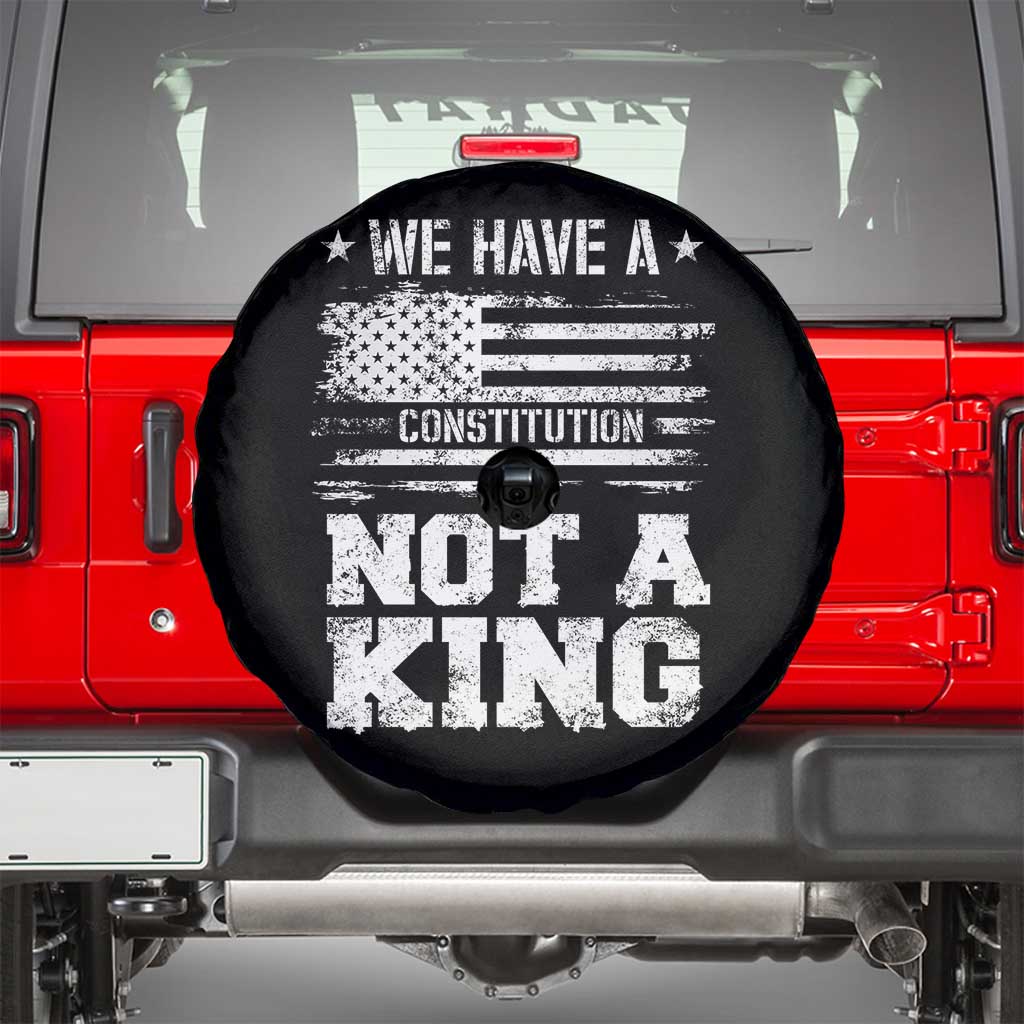 No Kings in America Spare Tire Cover We Have A Constitution Not A King Resist US Flag - Wonder Print Shop