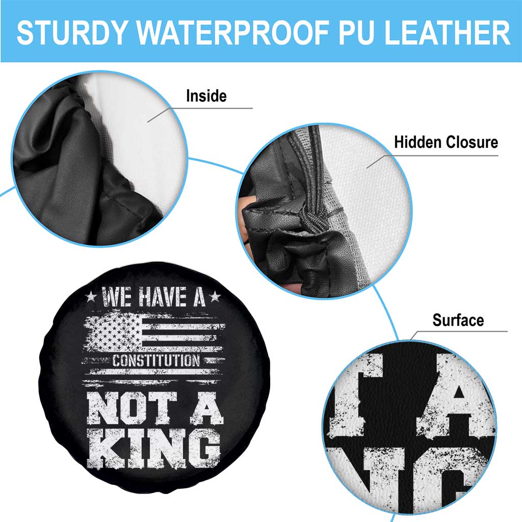 No Kings in America Spare Tire Cover We Have A Constitution Not A King Resist US Flag - Wonder Print Shop