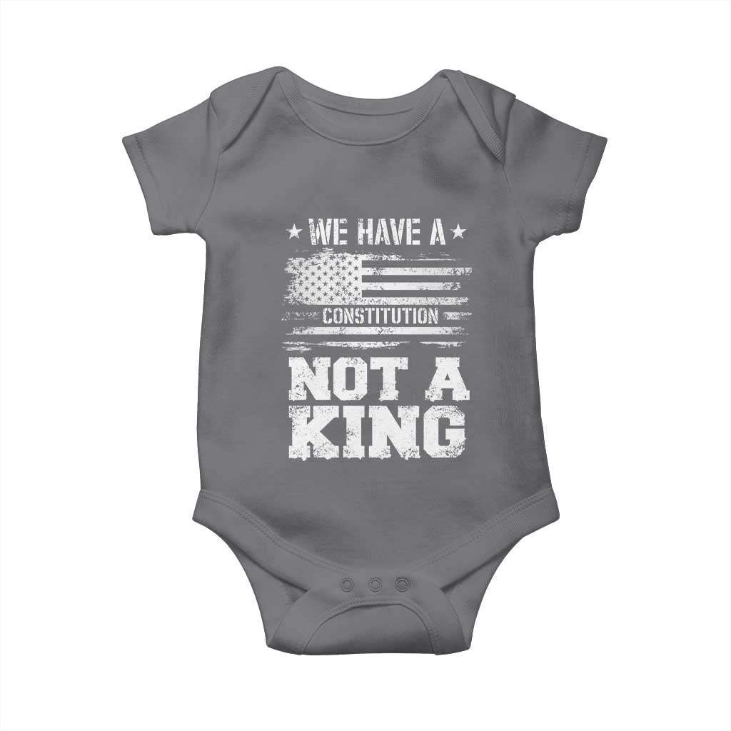 No Kings in America Baby Onesie We Have A Constitution Not A King Resist US Flag - Wonder Print Shop