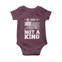 No Kings in America Baby Onesie We Have A Constitution Not A King Resist US Flag - Wonder Print Shop