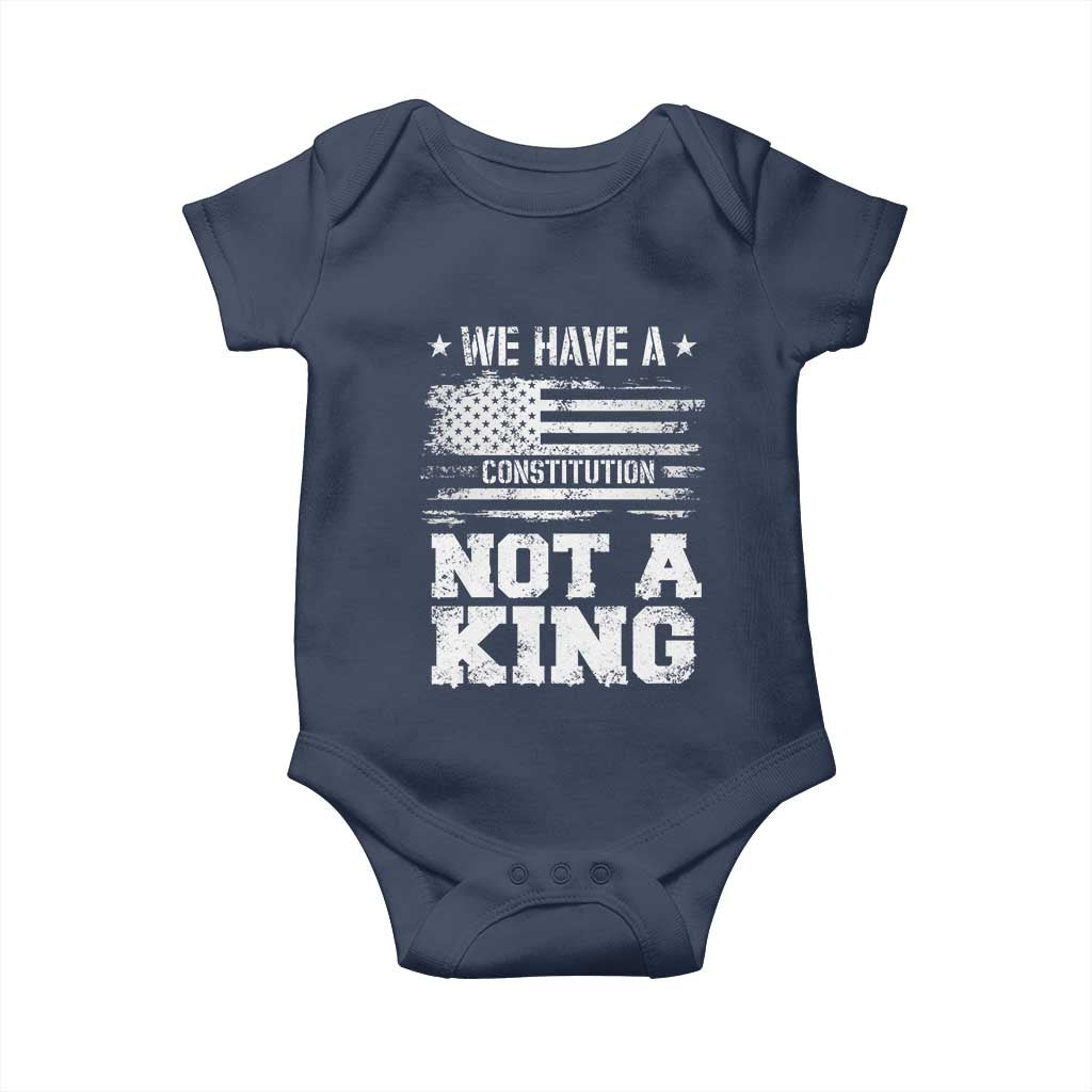No Kings in America Baby Onesie We Have A Constitution Not A King Resist US Flag - Wonder Print Shop
