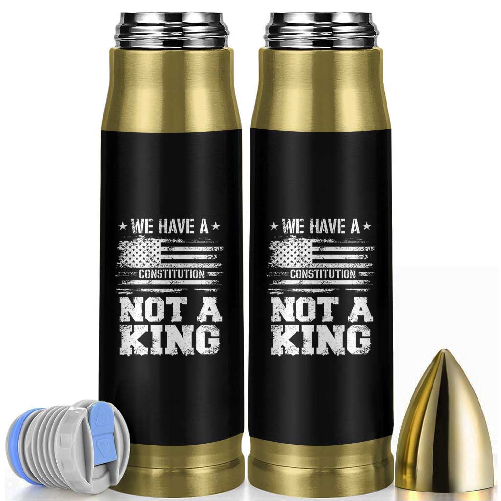 No Kings in America Bullet Tumbler We Have A Constitution Not A King Resist US Flag - Wonder Print Shop