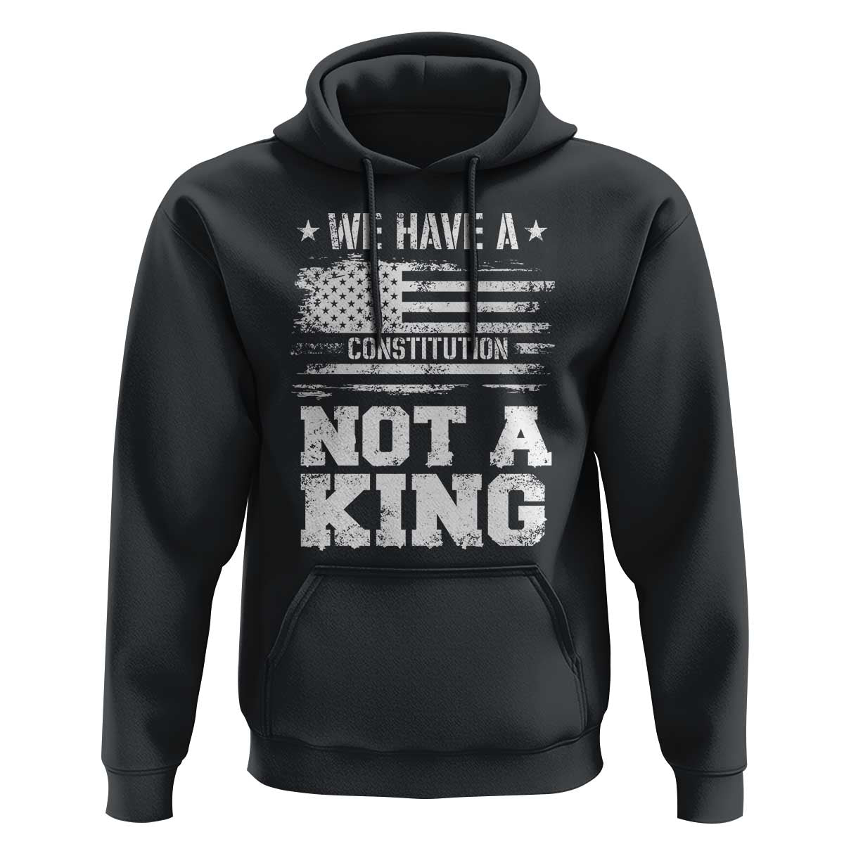 No Kings in America Hoodie We Have A Constitution Not A King Resist US Flag - Wonder Print Shop