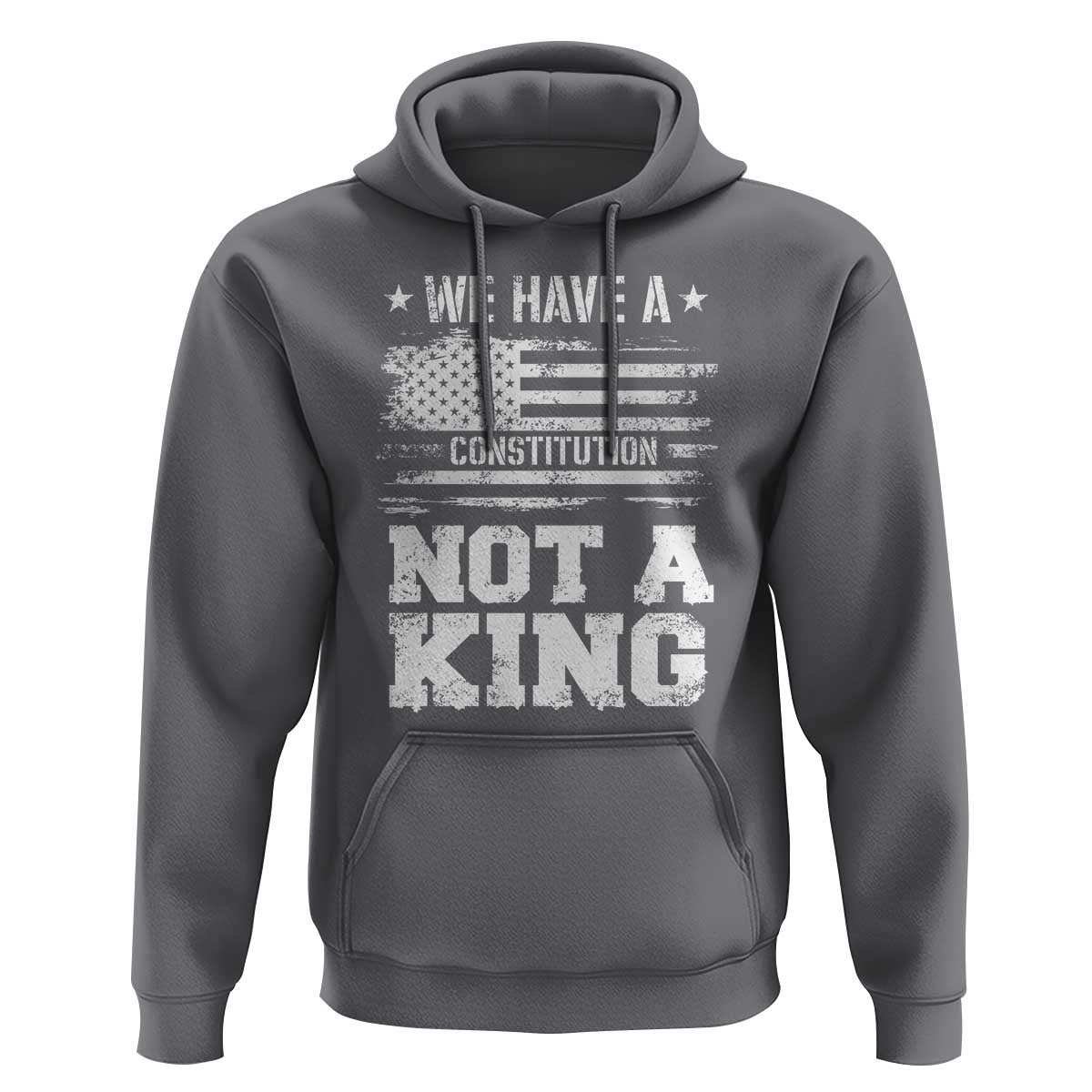 No Kings in America Hoodie We Have A Constitution Not A King Resist US Flag - Wonder Print Shop
