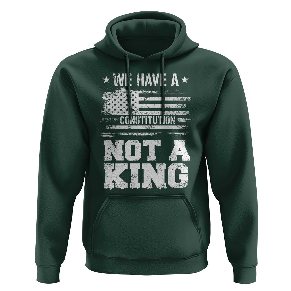 No Kings in America Hoodie We Have A Constitution Not A King Resist US Flag - Wonder Print Shop