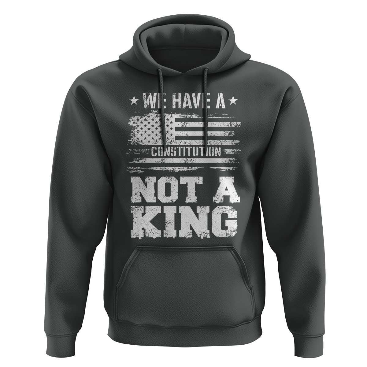 No Kings in America Hoodie We Have A Constitution Not A King Resist US Flag - Wonder Print Shop