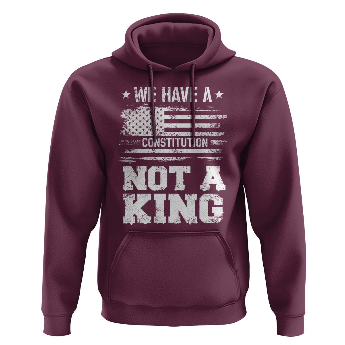 No Kings in America Hoodie We Have A Constitution Not A King Resist US Flag - Wonder Print Shop