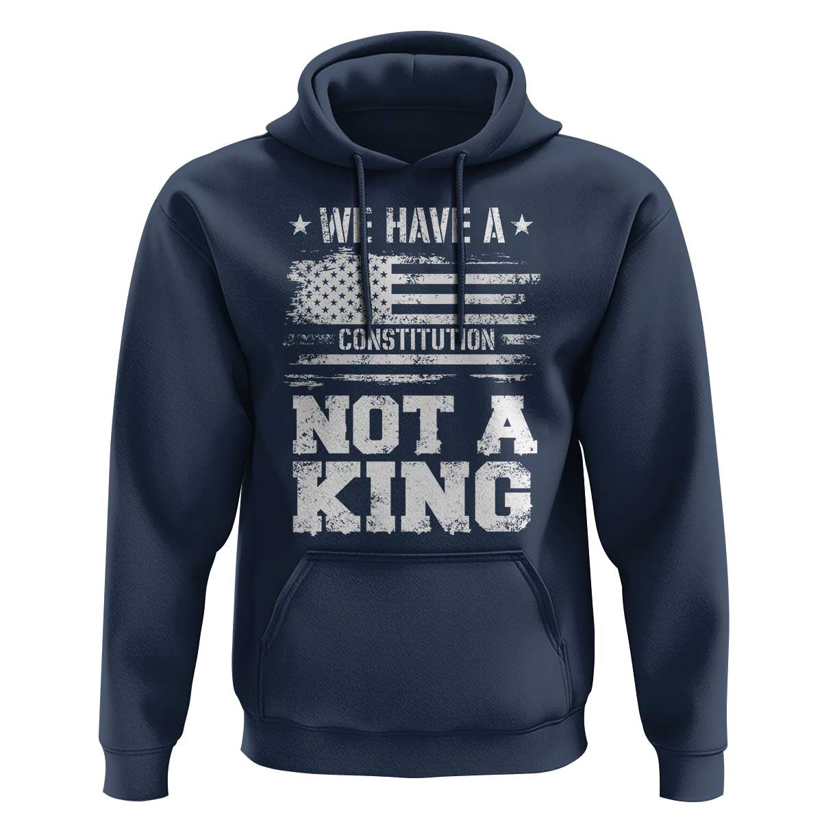 No Kings in America Hoodie We Have A Constitution Not A King Resist US Flag - Wonder Print Shop